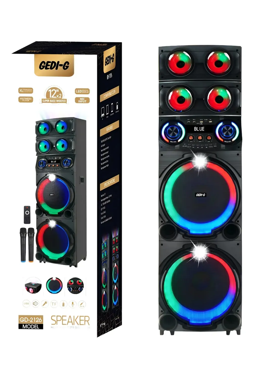 Parlante Bocina Sonido Modelo Gd-2126 Micrófono