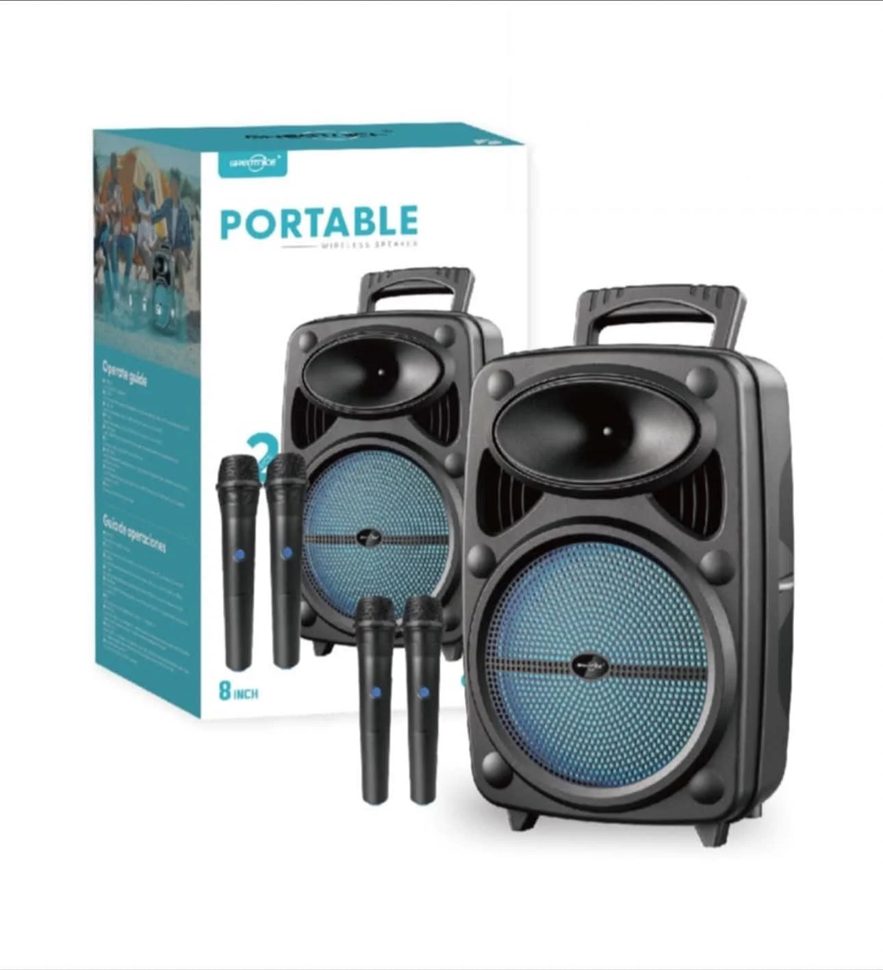 Parlante Greatnice Gts-2385 2 micrófonos