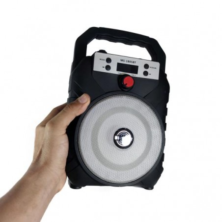 Parlante portátil Bluetooth MS-1805BT con luces LED y radio FM