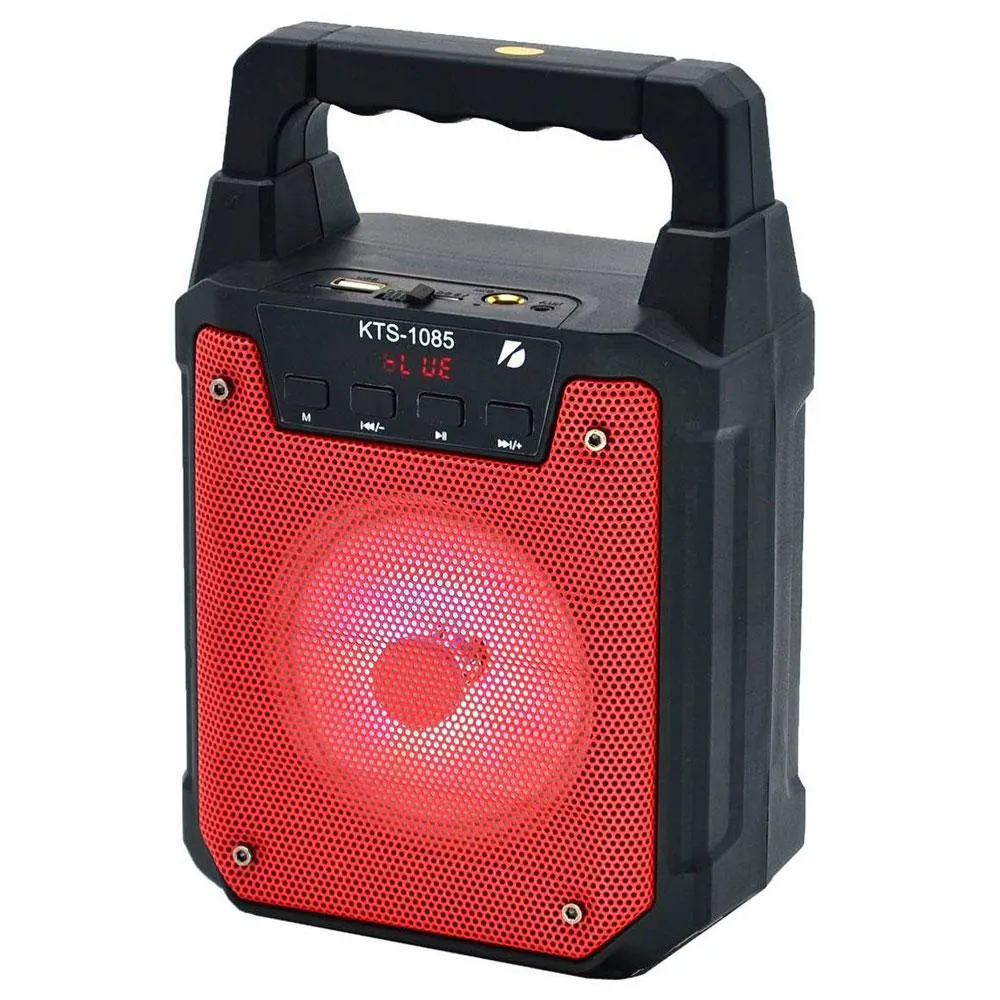 Parlante Kts 1085 Rojo Incluye Control Bocina Portátil Inalámbrico