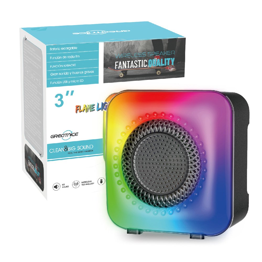 Parlante Bluetooth Greatnice GTS-1373 portátil con luces LED