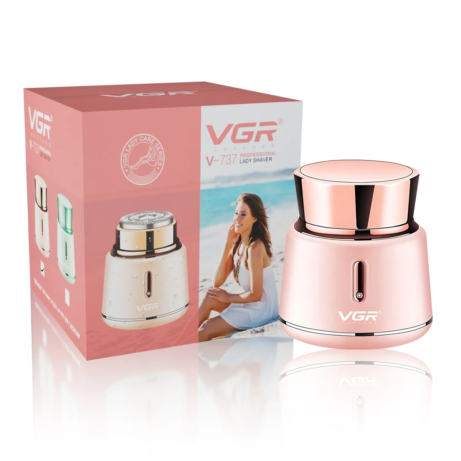 Afeitadora eléctrica para mujer VGR V-737 recargable USB con cabezal lavable e indicador LED