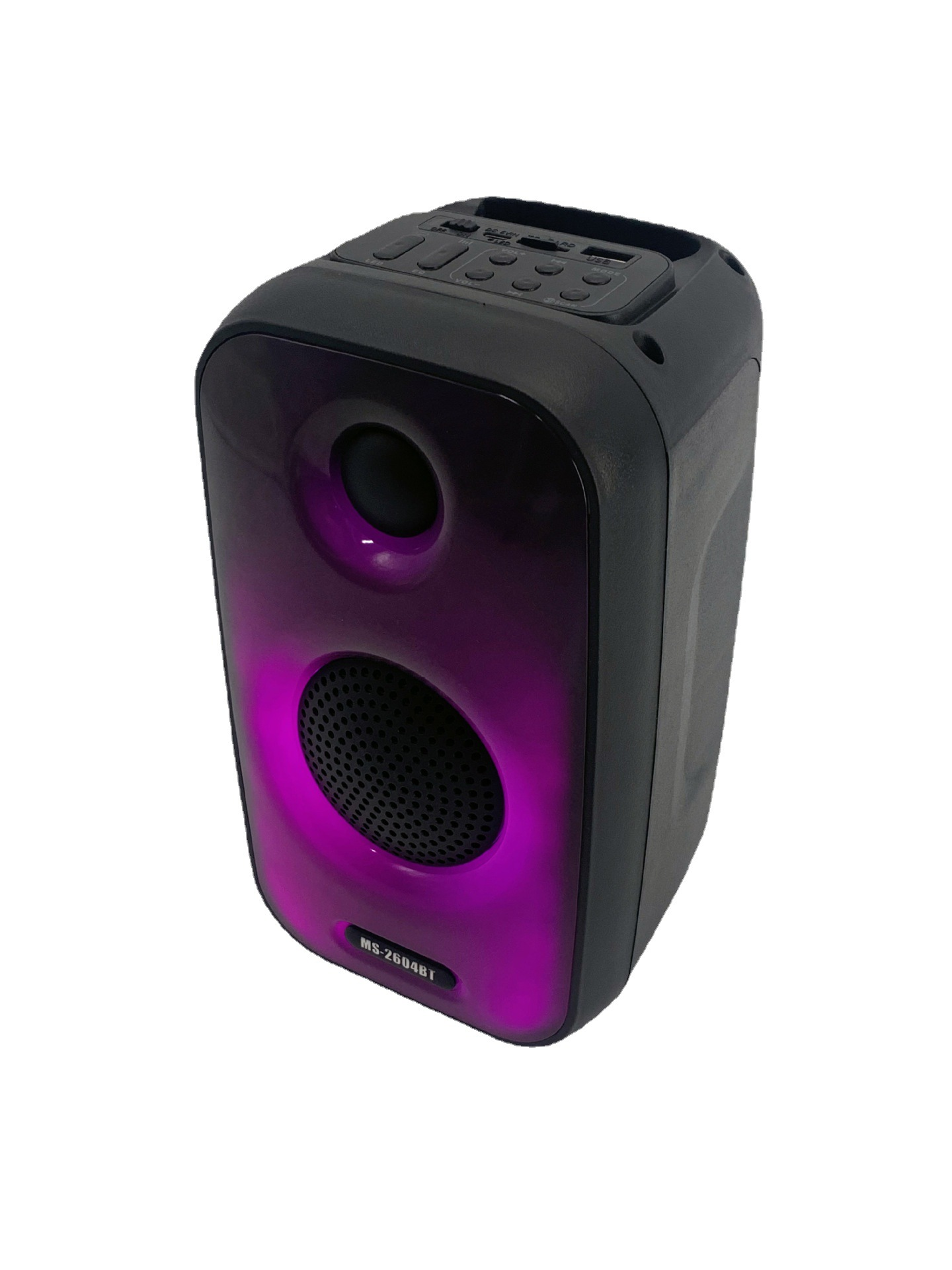 Parlante portátil BluetoothMS-2602-2603-2604BT de 8 W con luces LED, USB, TF y radio FM