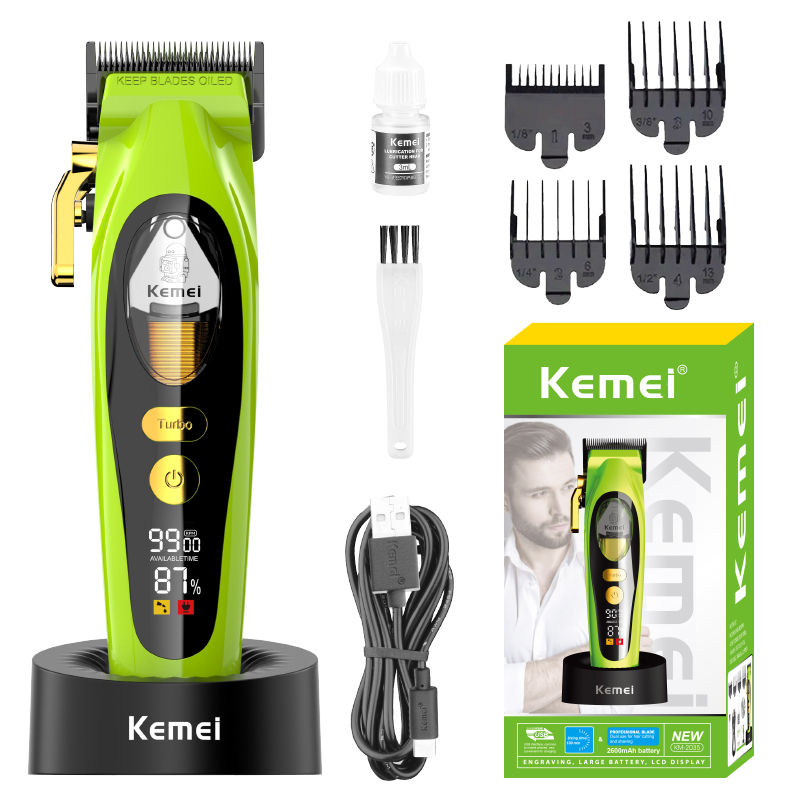 Peluquera profesional Kemei KM-2035 inalámbrico con pantalla LED y modo turbo