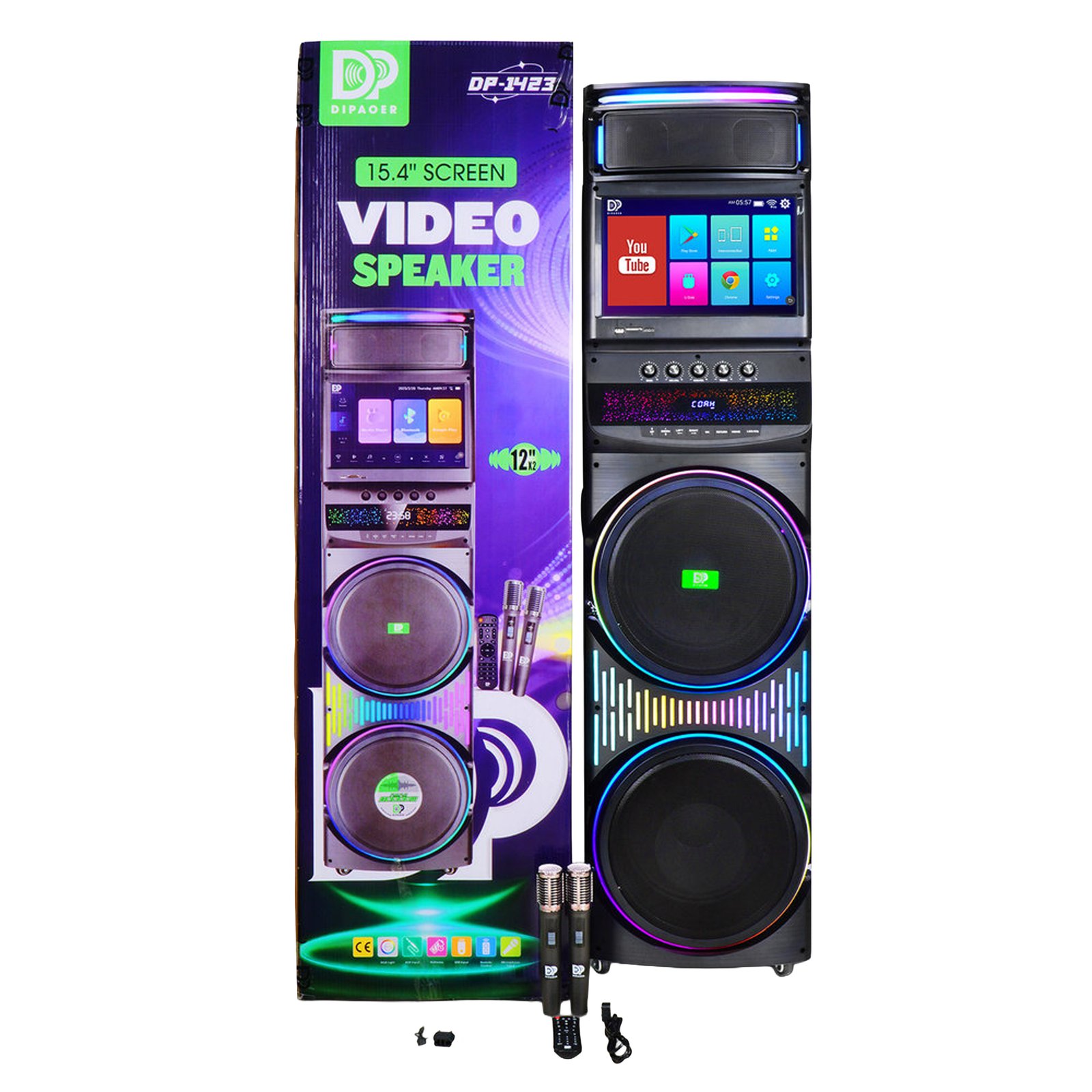 Cabina de Sonido Karaoke Axiom-1423 DP-1423 200W con Pantalla de 15.4"