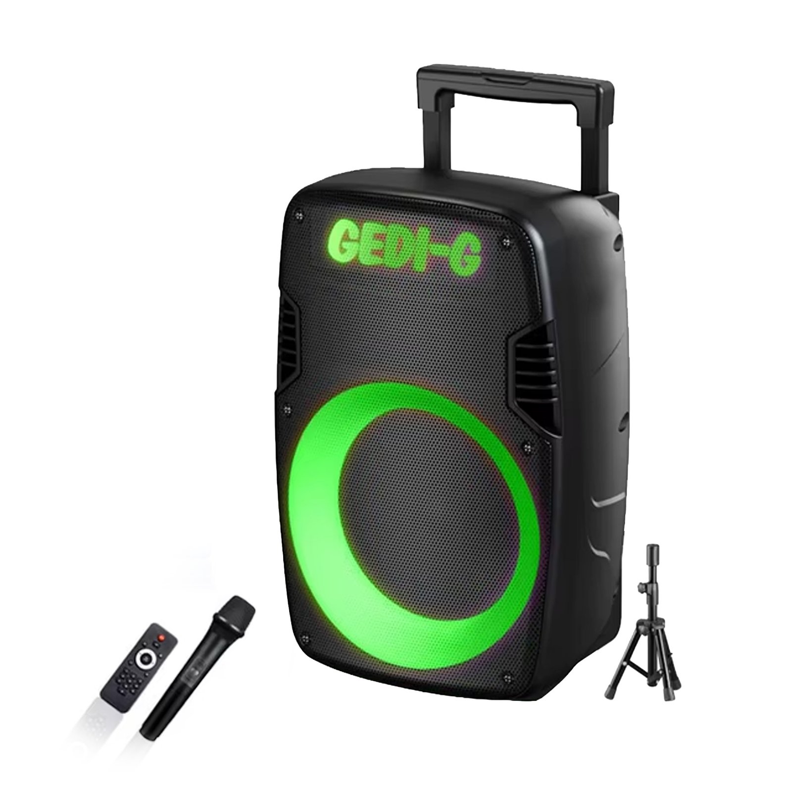 Cabina de sonido DIPAOER GD-1219 Nova de 60W con woofer de 12”, Bluetooth 5.0, luces LED y micrófono inalámbrico