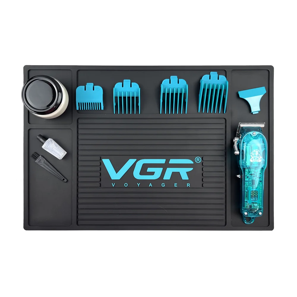 Tapete antideslizante VGR para máquinas de cortar cabello y accesorios de barbería
