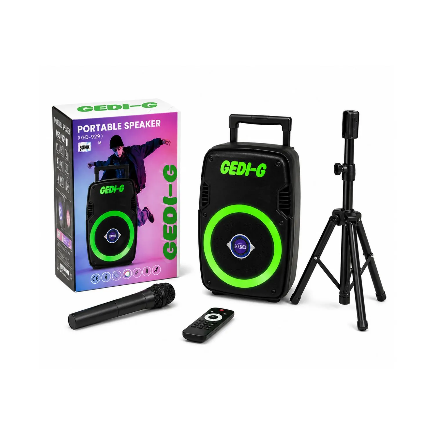 Parlante de Sonido Gedi-G GD-929 8 Bluetooth Negra