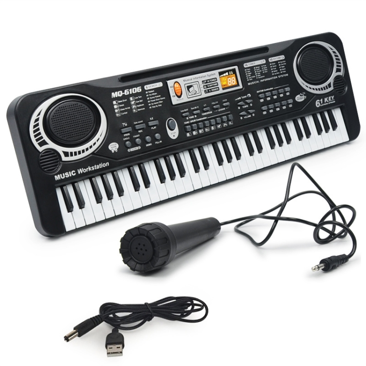 Organeta electrónica MQ6106 de 61 teclas con micrófono para niños