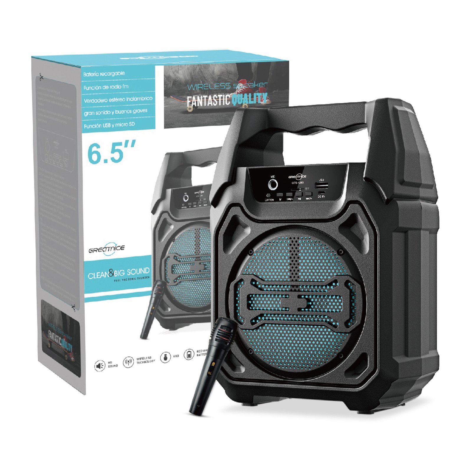 Parlante Bluetooth Greatnice GTS-1283 portátil