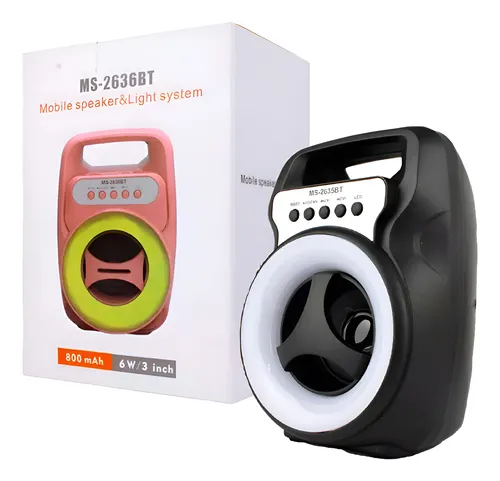Parlante Bluetooth MS-2634BT 3 Pulgadas Con Luces RGB, USB Y TF