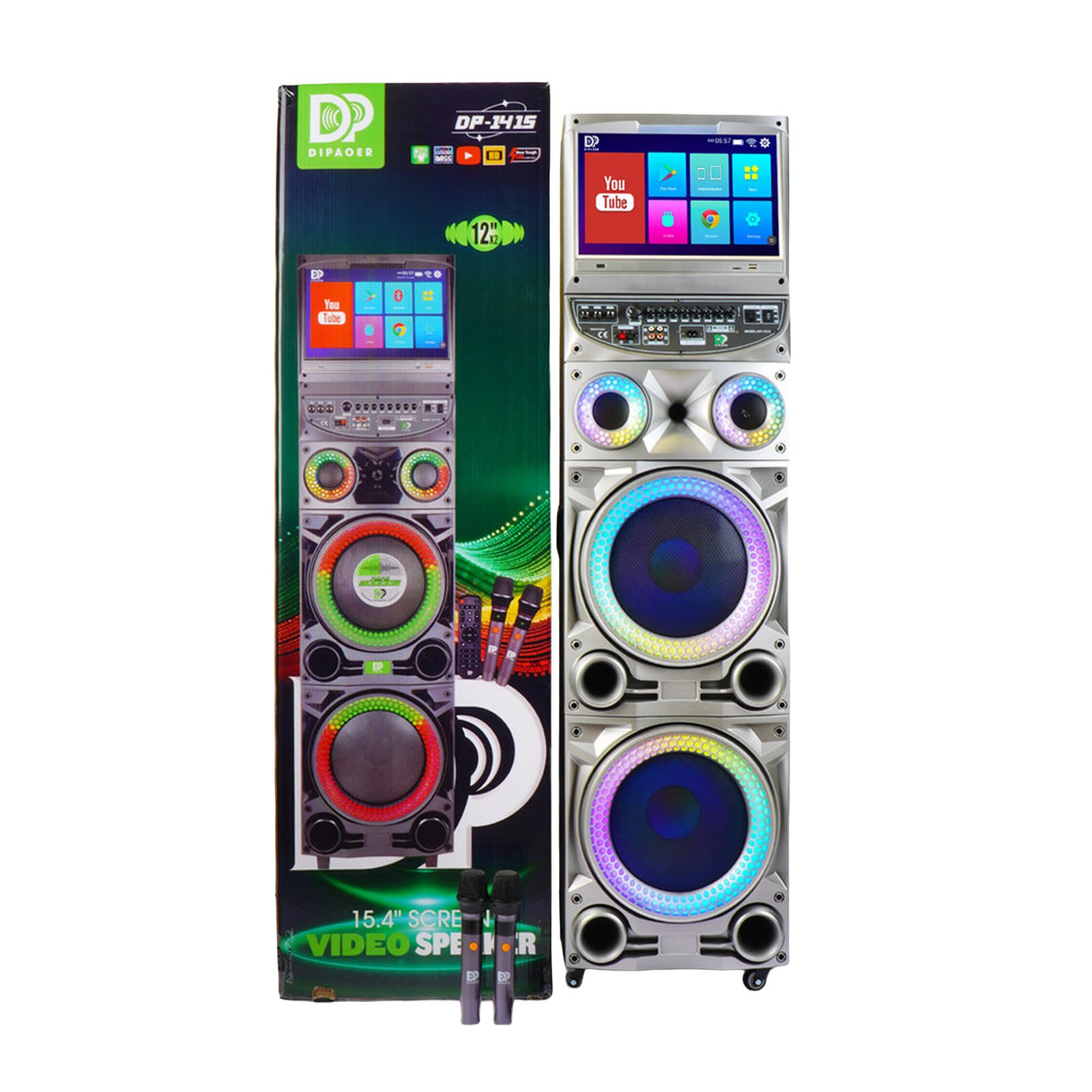 Cabina de sonido Dipaoer DP-1415 de 100W con pantalla de 15,4 pulgadas