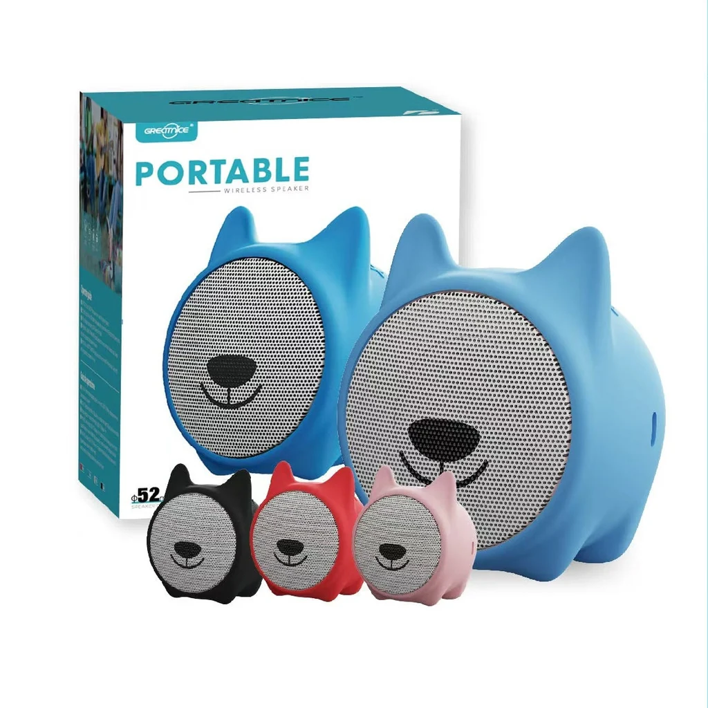 Parlante Portátil Bluetooth Con Luz RGB GTS-2141 Diseño Mascota